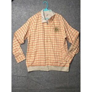 A. Tiziano Reversible Full Zip Rabbit Bomber Jacket Large Plaid Golfer Preppy